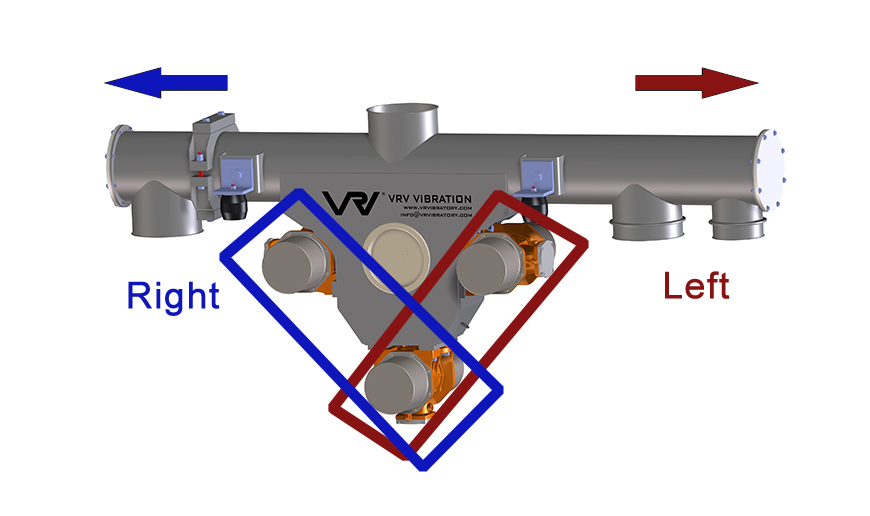 Two-way vibrating conveyors