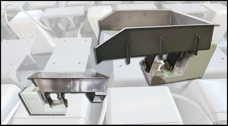 VRV compact electromagnetic vibrator with stainless steel trough for fine-grained feeding