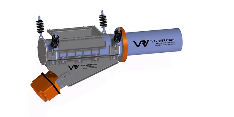 Tubular electromagnetic vibrating feeder for precise material dosing in industrial applications